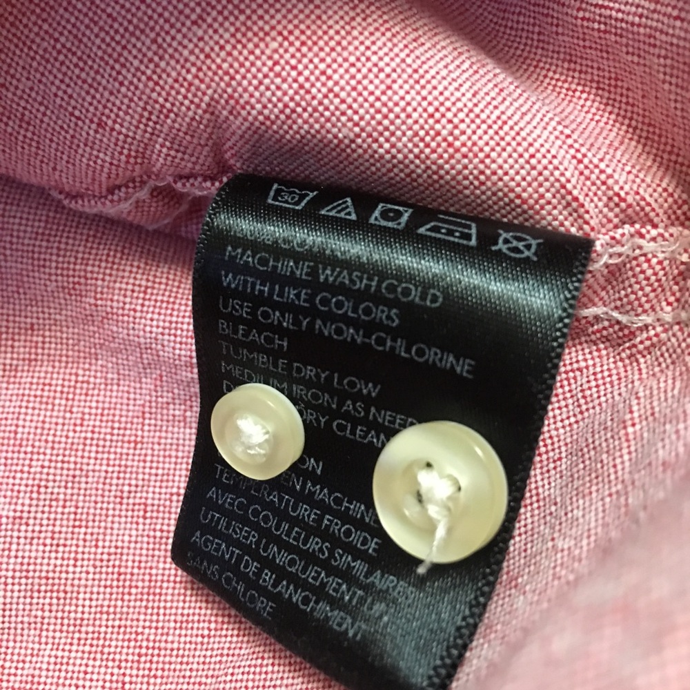 UO Hawking McGill pink cotton button down collar - Picture 7 of 8